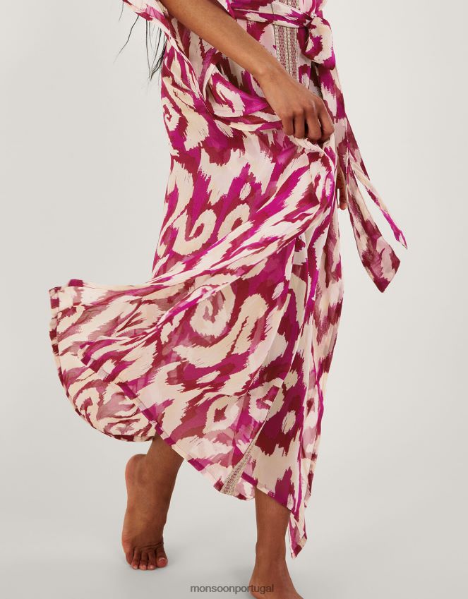 roupas kaftan maxi estampado ikat Monsoon mulheres tolet RPLH8F346