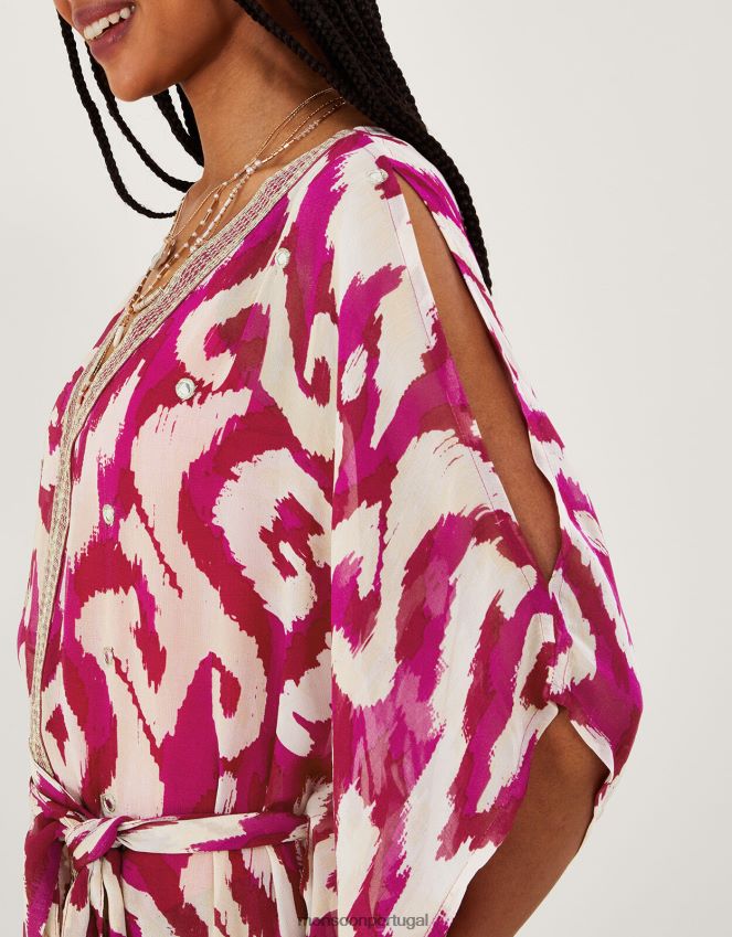 roupas kaftan maxi estampado ikat Monsoon mulheres tolet RPLH8F346