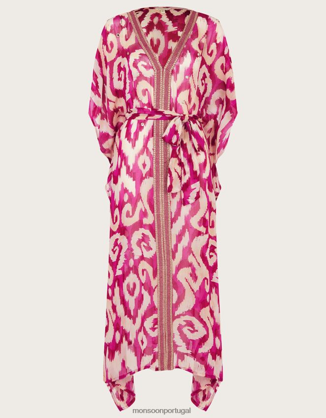 roupas kaftan maxi estampado ikat Monsoon mulheres tolet RPLH8F346
