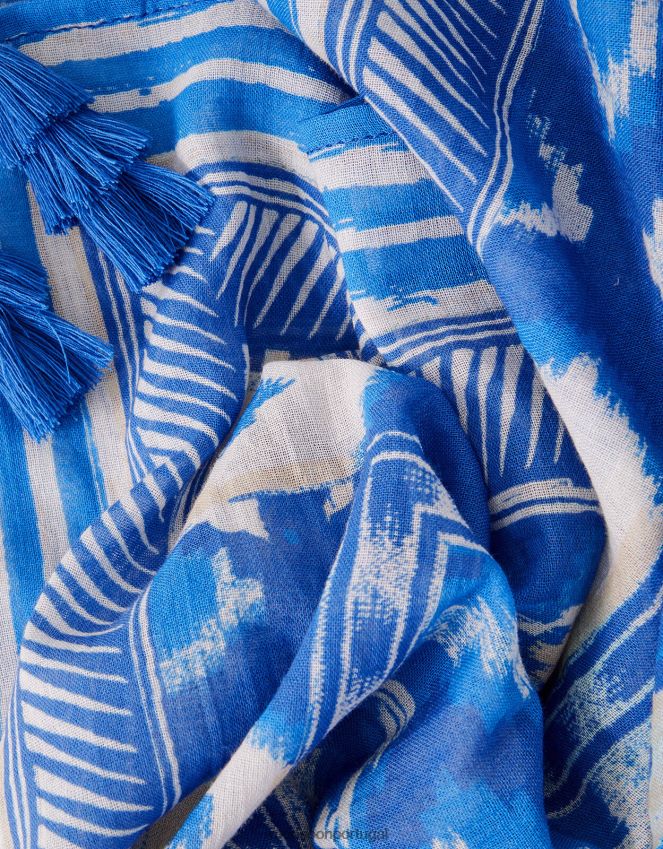 roupas sarongue estampado ikat Monsoon mulheres azul RPLH8F1184