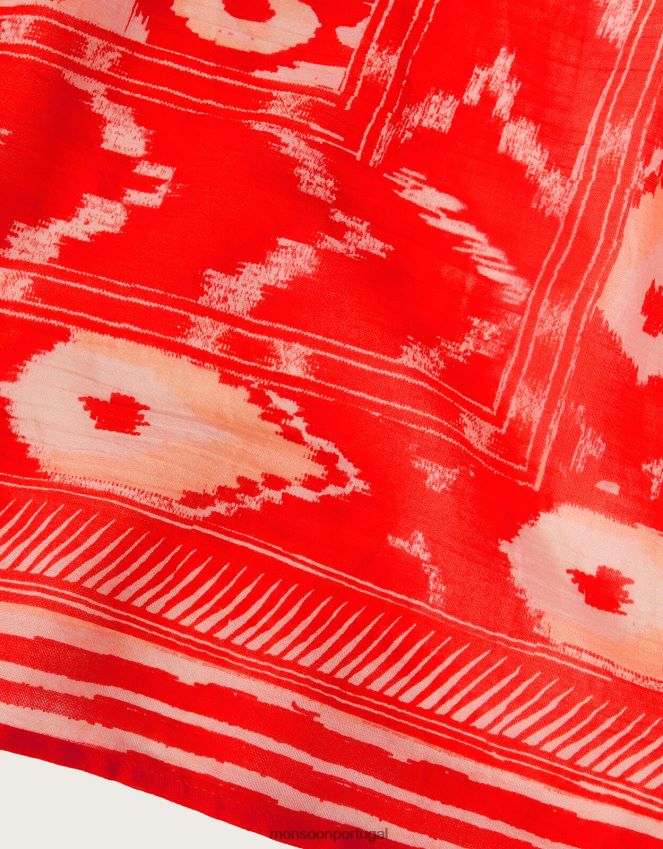 roupas sarongue estampado ikat Monsoon mulheres laranja RPLH8F1185