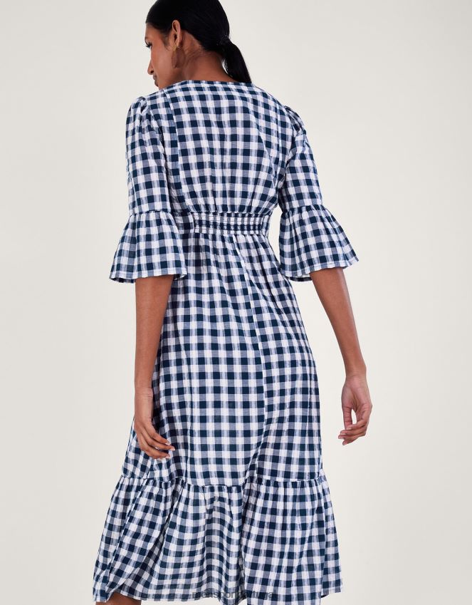 roupas vestido de algodão Monsoon mulheres azul-marinho) RPLH8F19