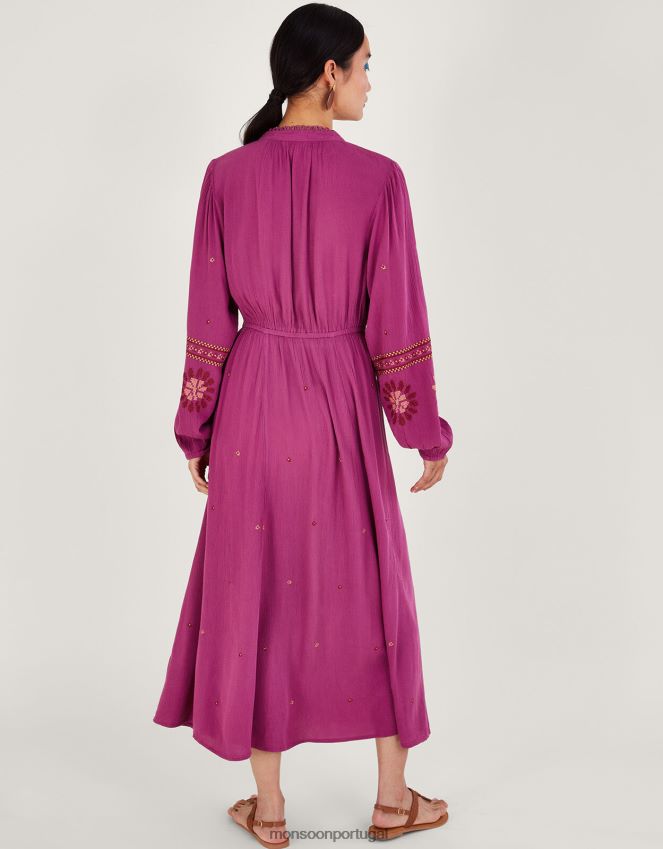 roupas vestido de ponto floral Monsoon mulheres rosa RPLH8F33