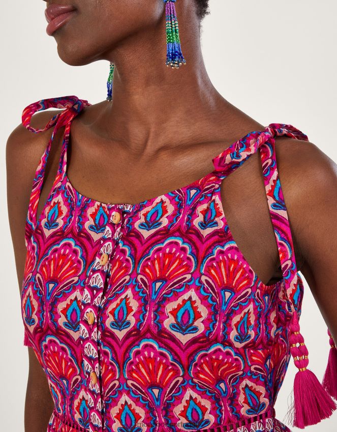 roupas vestido estampado leque octavia Monsoon mulheres rosa RPLH8F109