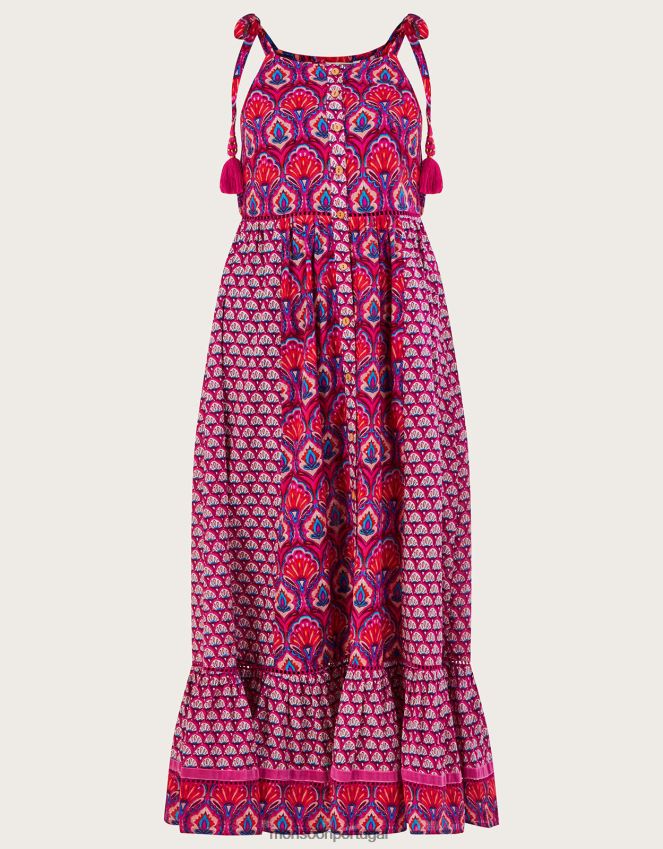 roupas vestido estampado leque octavia Monsoon mulheres rosa RPLH8F109