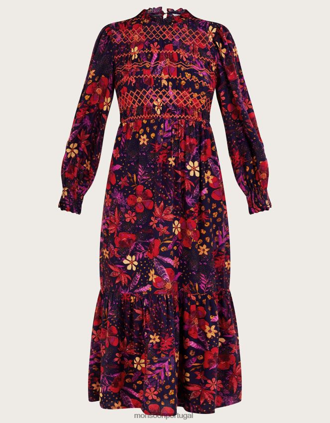 roupas vestido floral Monsoon mulheres azul-marinho) RPLH8F80