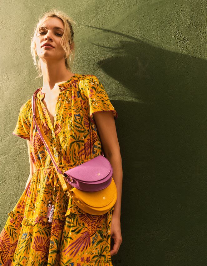 roupas vestido floral e estampa palma em lenzing ecovero Monsoon mulheres amarelo RPLH8F379