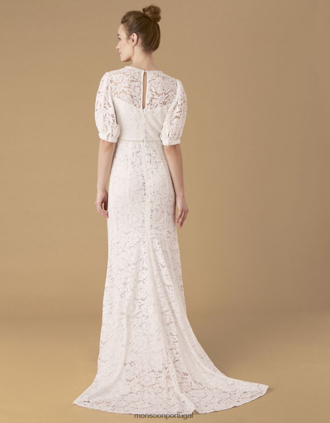 roupas vestido de noiva de renda com brilhantes e nicky Monsoon mulheres marfim RPLH8F2741