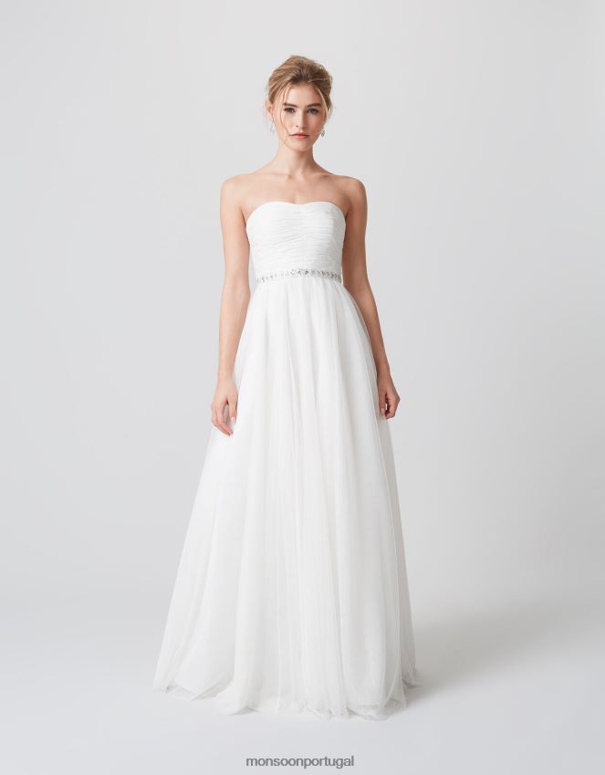 roupas vestido de noiva klara decorado Monsoon mulheres marfim RPLH8F1180