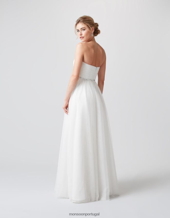 roupas vestido de noiva klara decorado Monsoon mulheres marfim RPLH8F1180