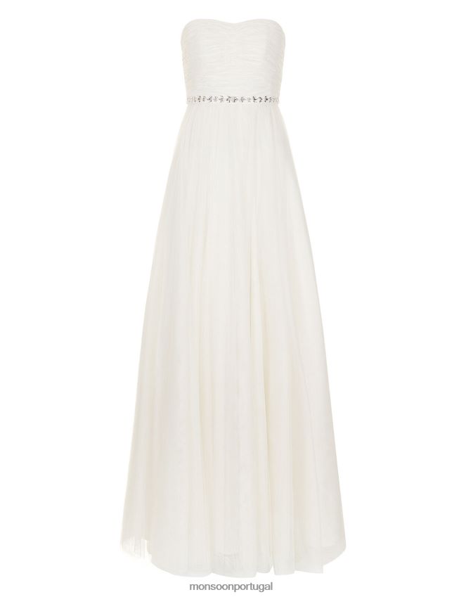 roupas vestido de noiva klara decorado Monsoon mulheres marfim RPLH8F1180
