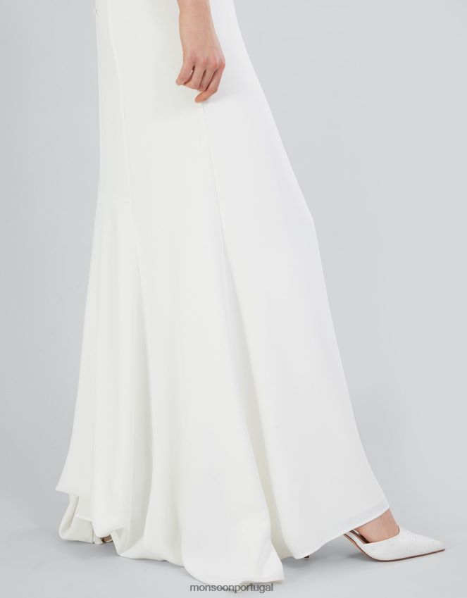 roupas vestido maxi de noiva nancy bardot Monsoon mulheres marfim RPLH8F723
