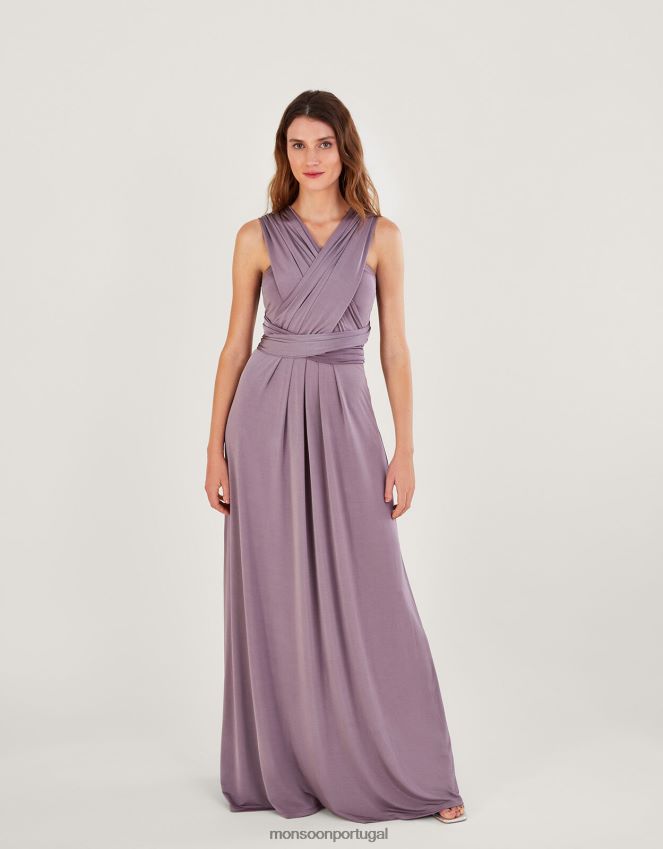 roupas thea torce-me amarra-me vestido maxi Monsoon mulheres vison RPLH8F387