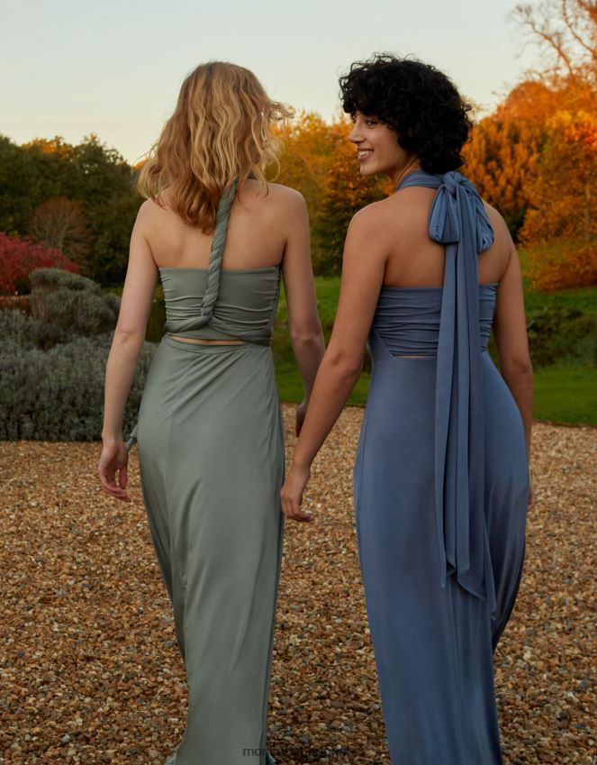 roupas tracy torça-me amarre-me vestido maxi Monsoon mulheres azul RPLH8F1086