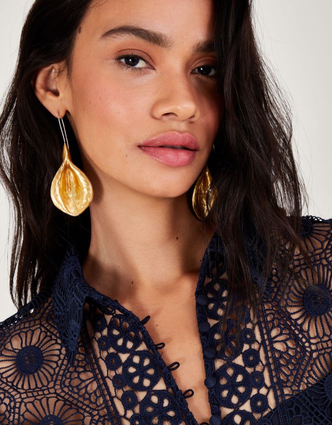 roupas vestido camisa rendado gabriella Monsoon mulheres azul-marinho) RPLH8F152