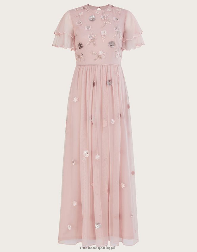 roupas vestido curto embelezado catherine Monsoon mulheres rosa (blush) RPLH8F686