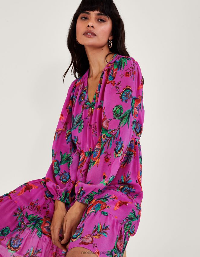 roupas vestido jordann Monsoon mulheres rosa RPLH8F11