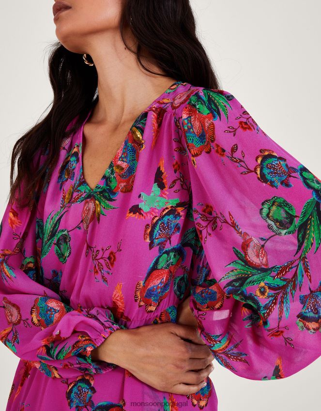 roupas vestido jordann Monsoon mulheres rosa RPLH8F11