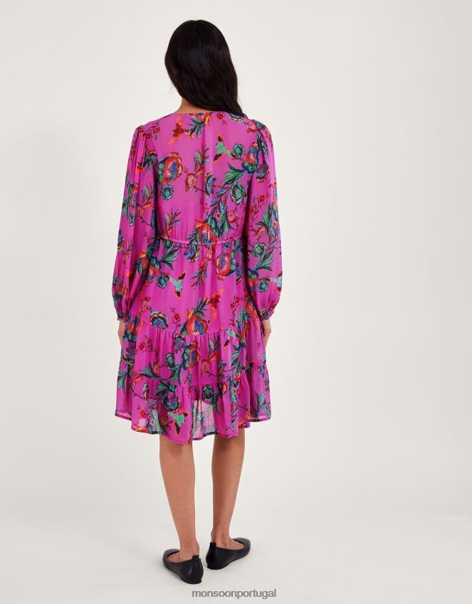 roupas vestido jordann Monsoon mulheres rosa RPLH8F11