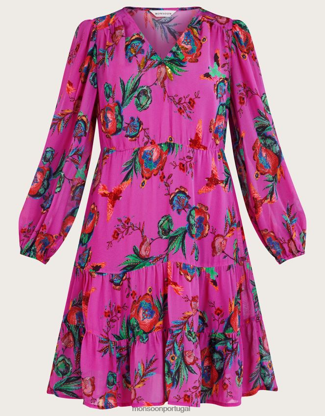 roupas vestido jordann Monsoon mulheres rosa RPLH8F11