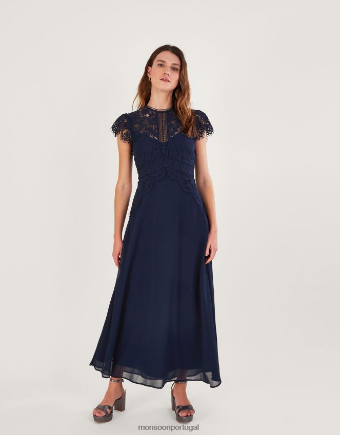 roupas vestido louise renda mais curto Monsoon mulheres azul-marinho) RPLH8F864