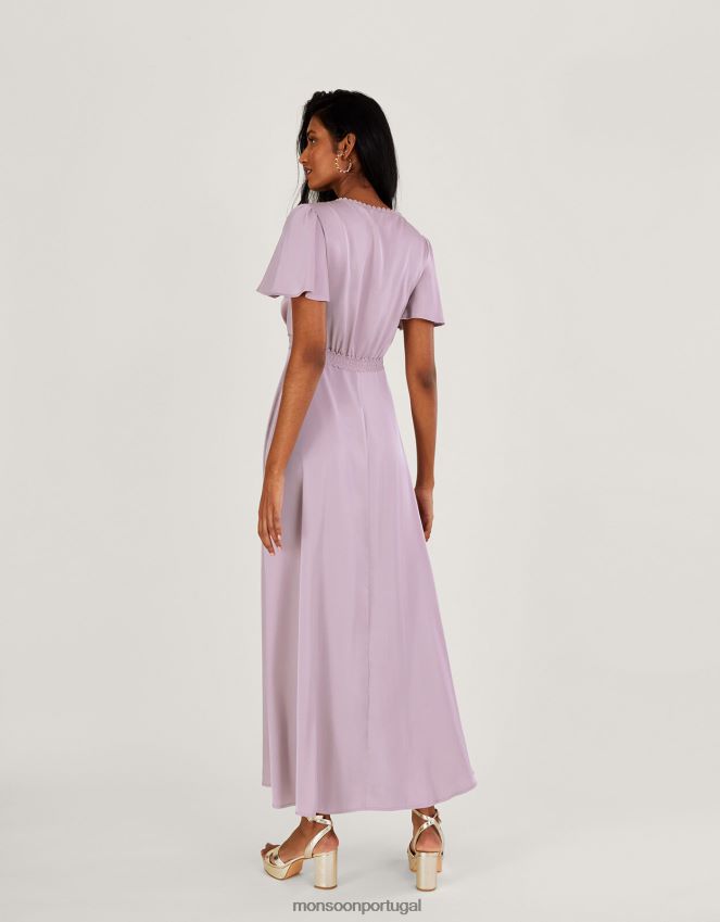 roupas vestido maxi curto hera Monsoon mulheres vison RPLH8F412