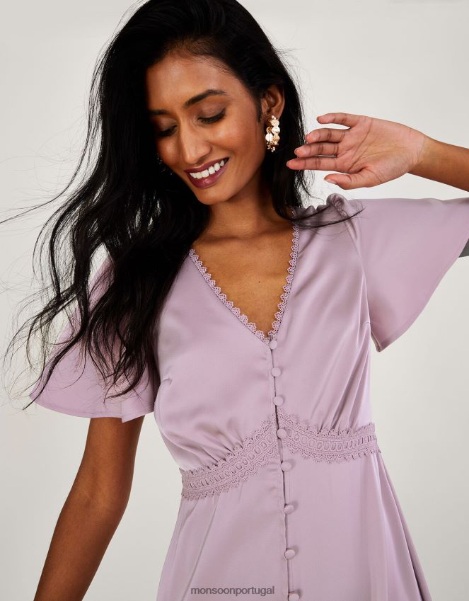 roupas vestido maxi curto hera Monsoon mulheres vison RPLH8F412