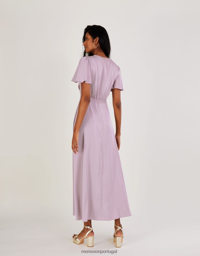 roupas vestido maxi curto hera Monsoon mulheres vison RPLH8F412