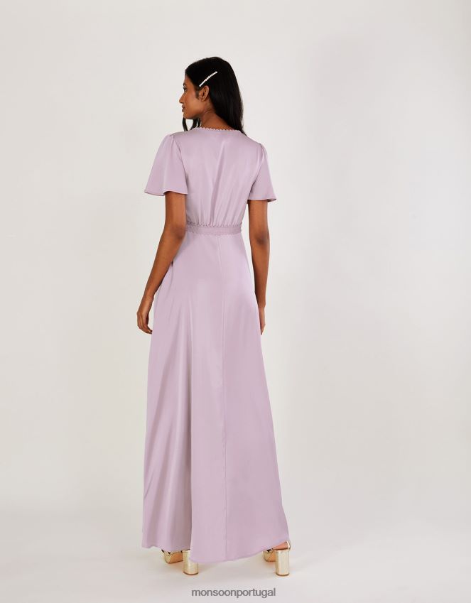 roupas vestido maxi de cetim hera Monsoon mulheres vison RPLH8F388