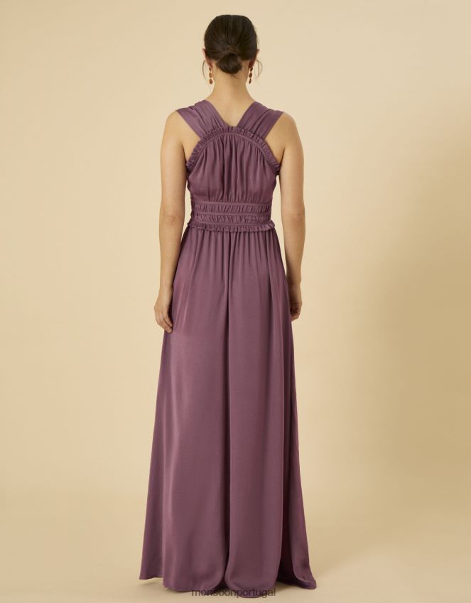 roupas vestido maxi de cetim katherine Monsoon mulheres rosa (rosa) RPLH8F734