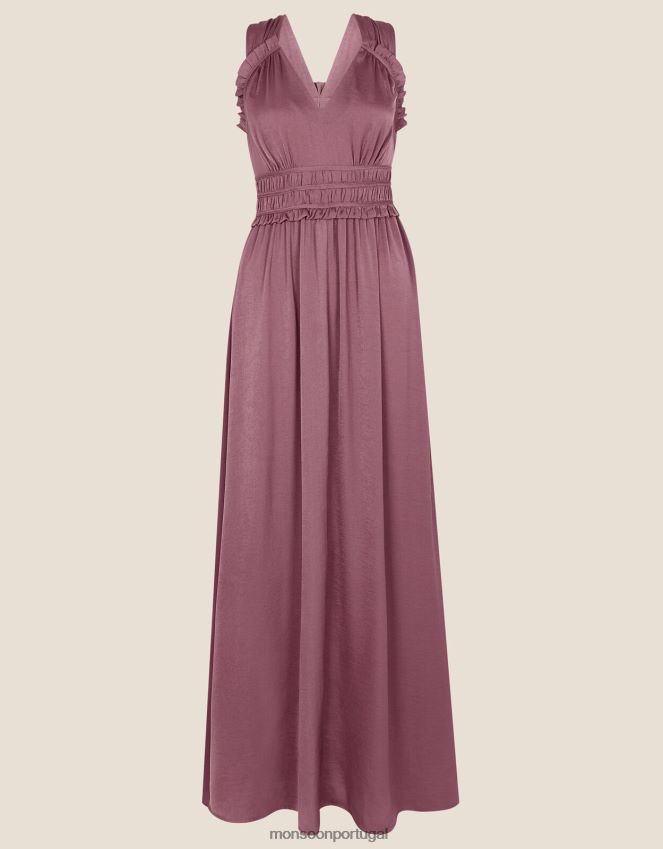 roupas vestido maxi de cetim katherine Monsoon mulheres rosa (rosa) RPLH8F734