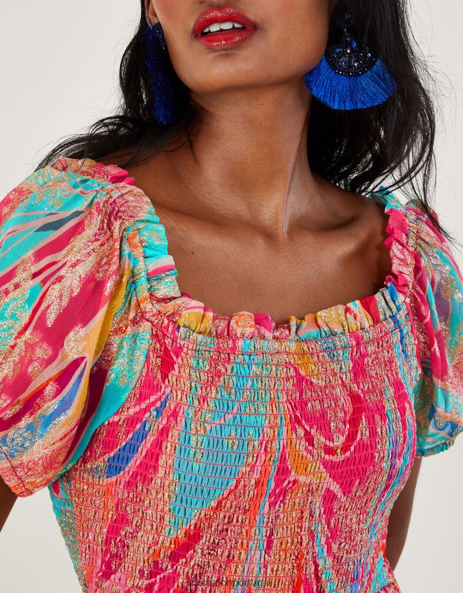 roupas vestido maxi metalizado ariel Monsoon mulheres multi RPLH8F558