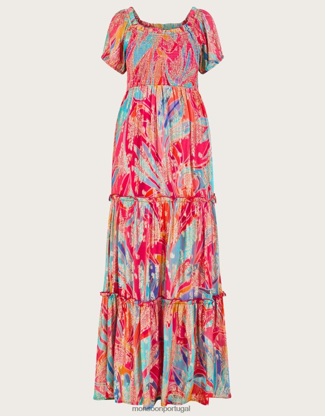 roupas vestido maxi metalizado ariel Monsoon mulheres multi RPLH8F558