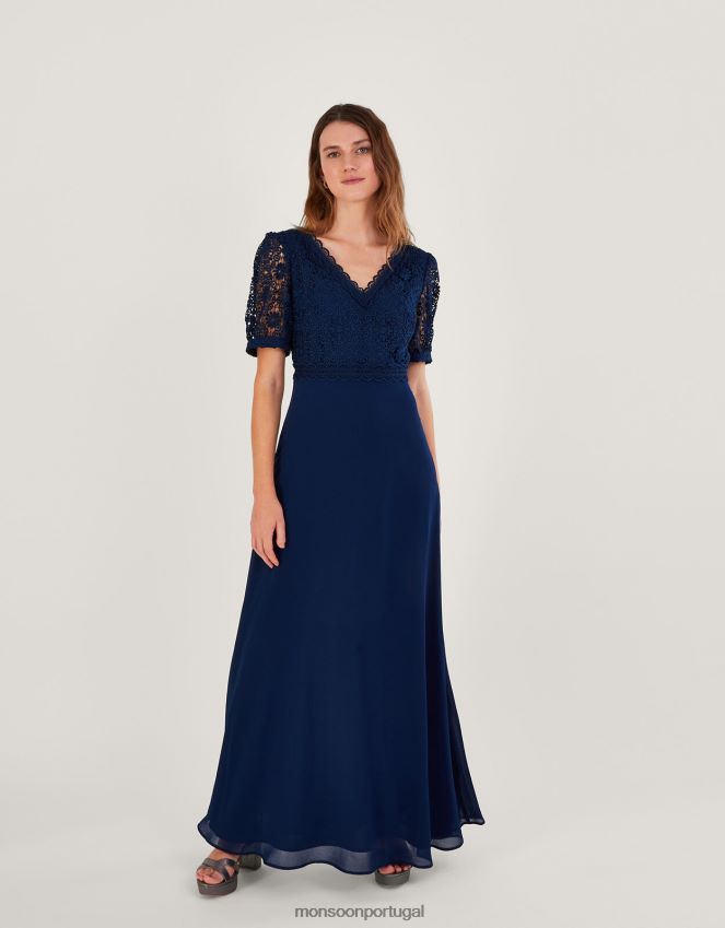 roupas vestido maxi renda lilibet Monsoon mulheres azul-marinho) RPLH8F849