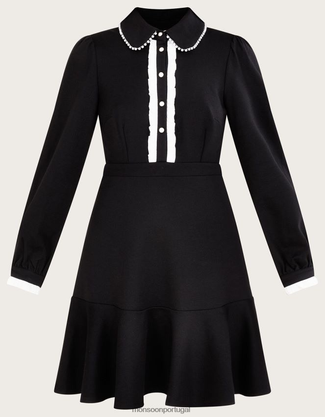 roupas vestido paloma ponte Monsoon mulheres preto RPLH8F26