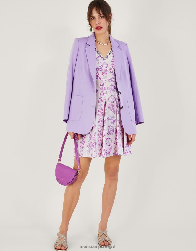 roupas vestido curto com estampa de concha embelezada Monsoon mulheres rosa RPLH8F55