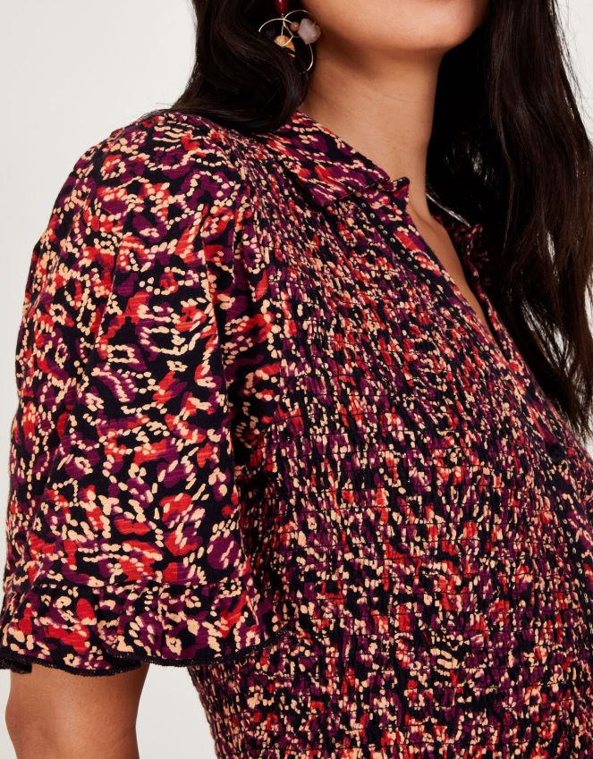 roupas vestido camisa estampado Monsoon mulheres vermelho RPLH8F357